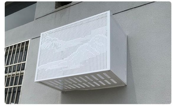 幕墙玻璃房子怎么安装空调外机？铝格栅怎么固定在铝单板上