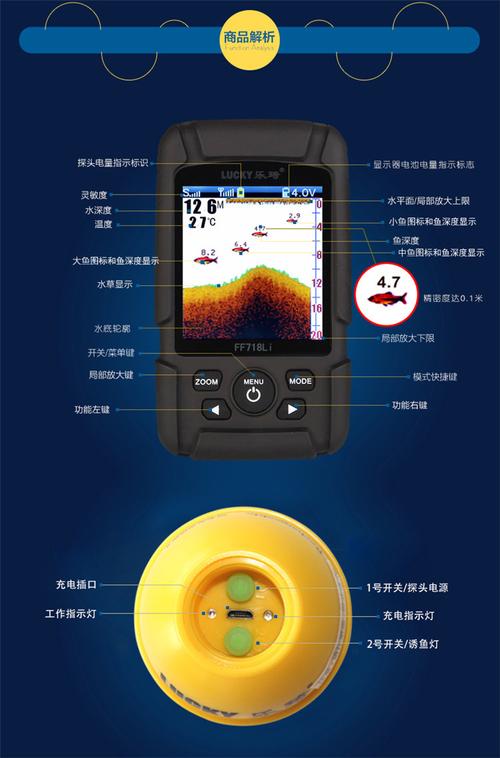 乐琦探鱼器ff718使用说明？ff14家具悬浮
